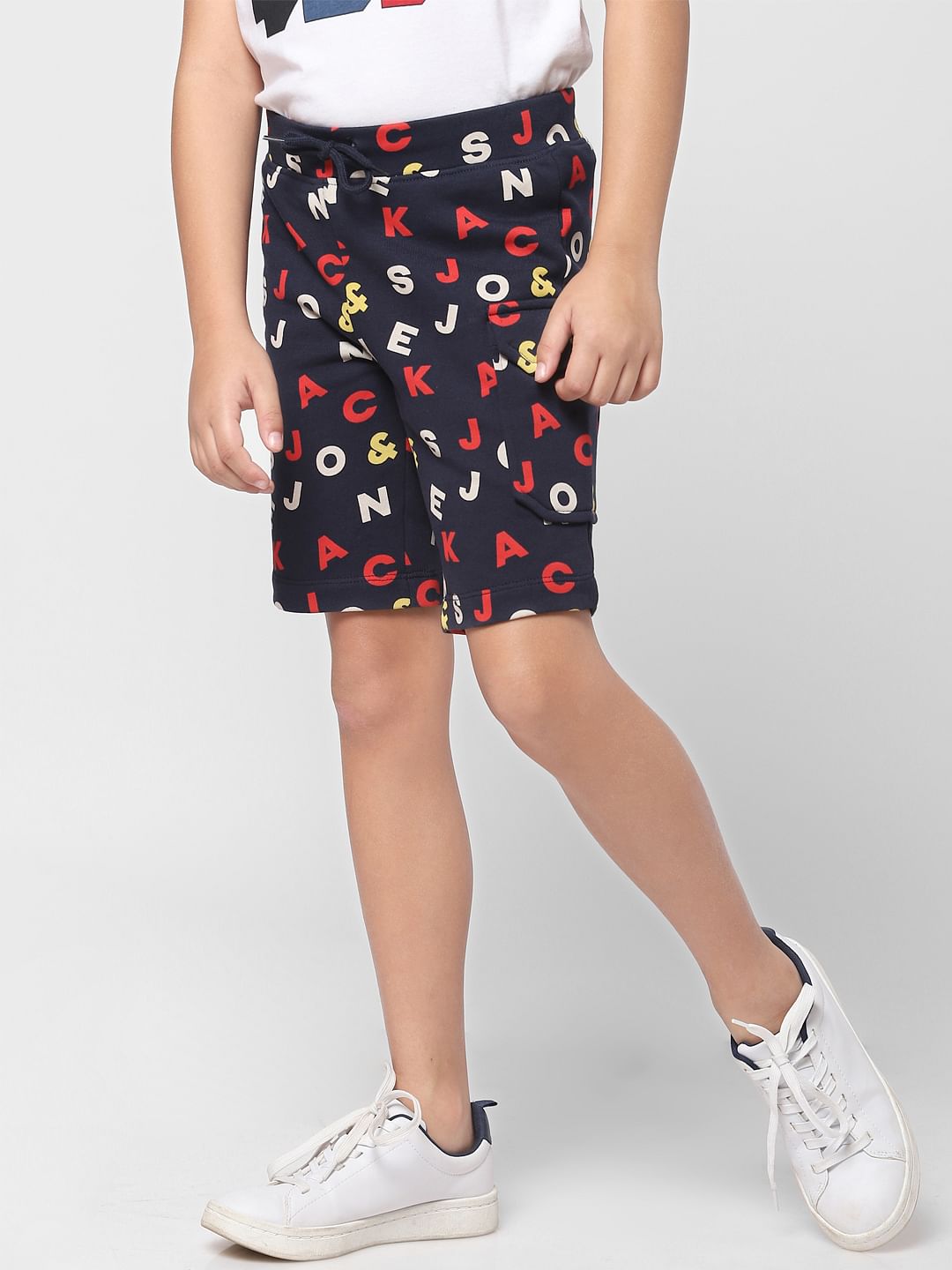 Boys Blue Printed Shorts