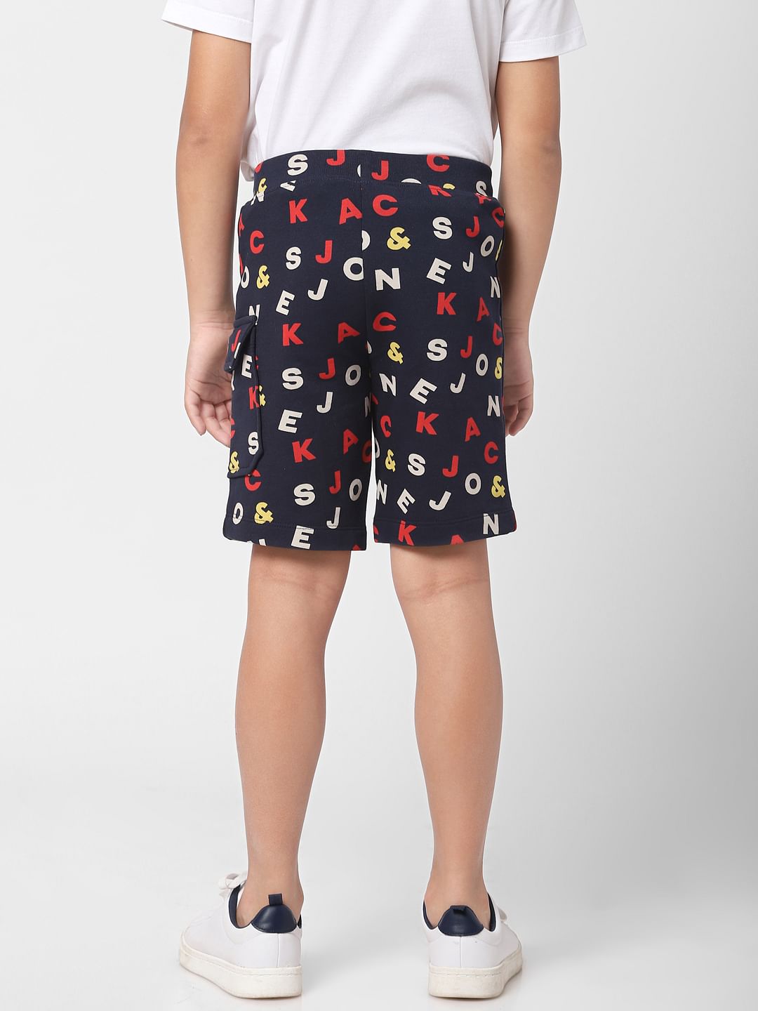 Boys Blue Printed Shorts