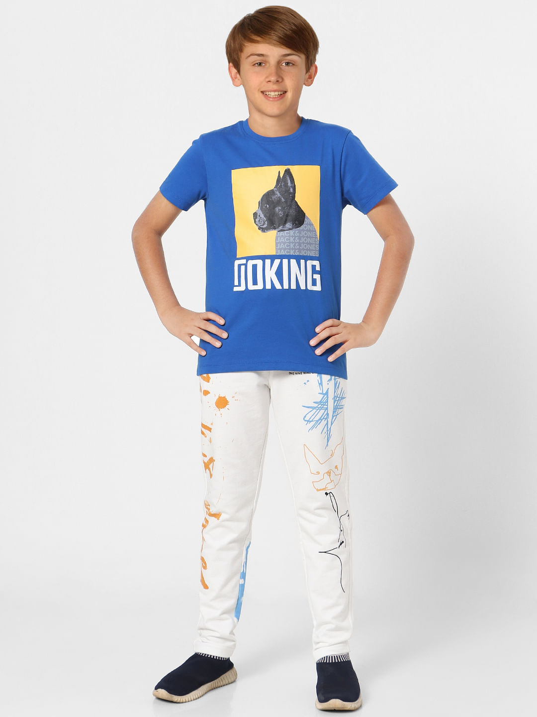 Boys Blue Graphic Print Crew Neck T-shirt