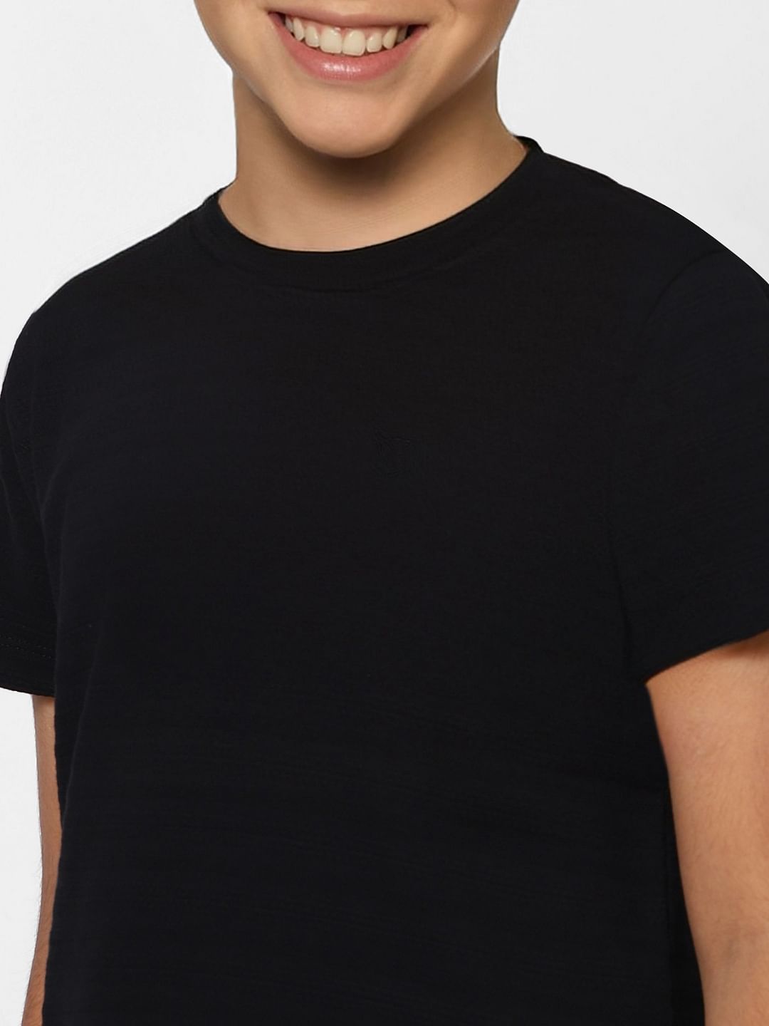 Boys Black Crew Neck T-shirt