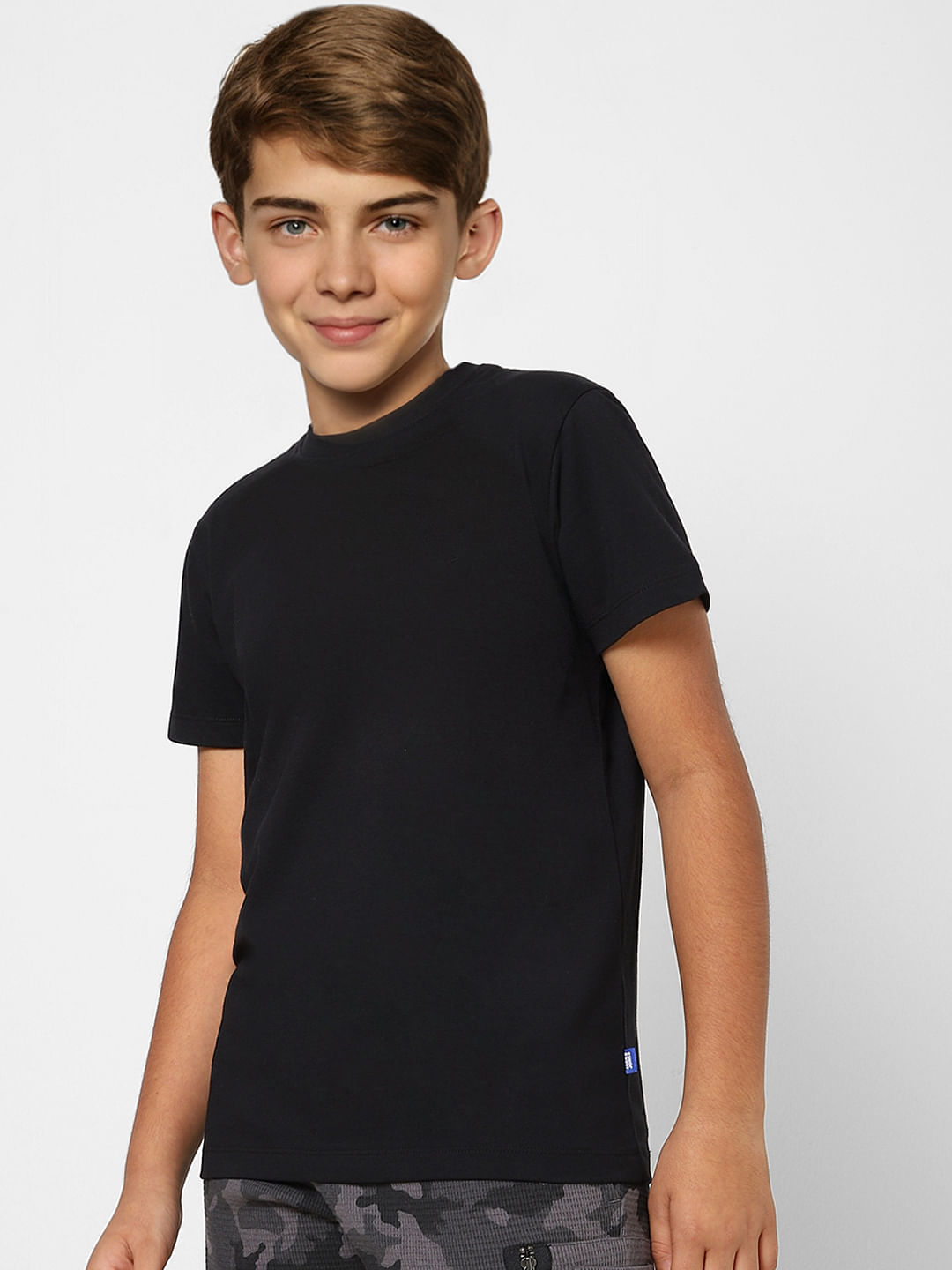 Boys Black Crew Neck T-shirt