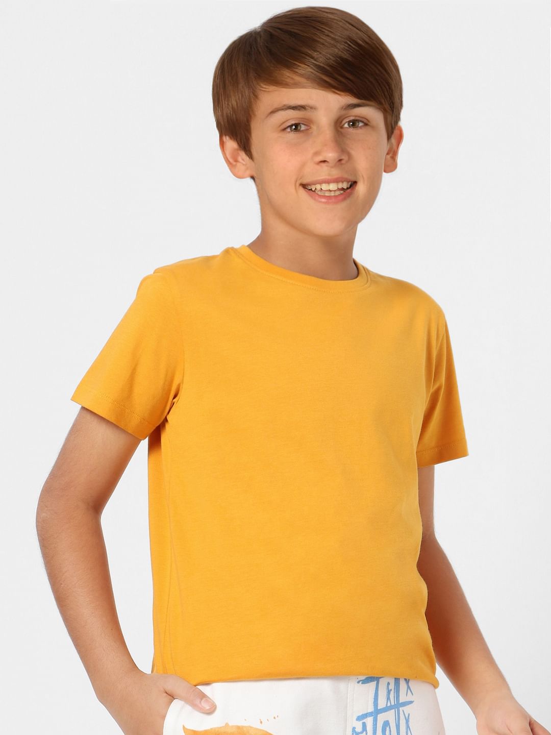 Boys Mustard Crew Neck T-shirt
