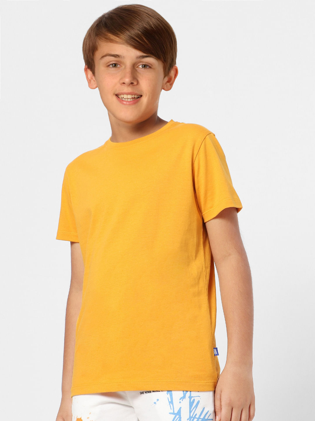 Boys Mustard Crew Neck T-shirt