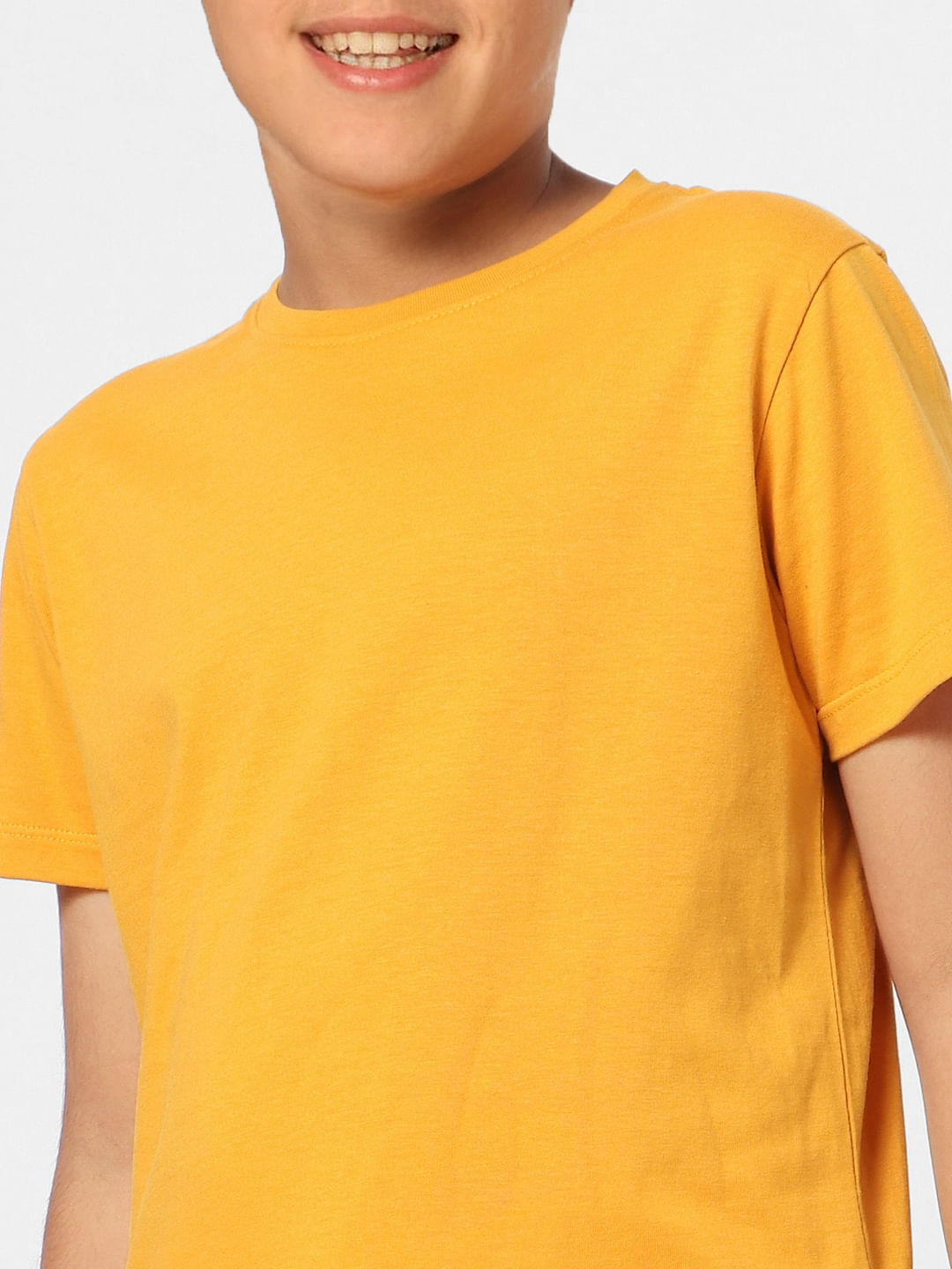 Boys Mustard Crew Neck T-shirt