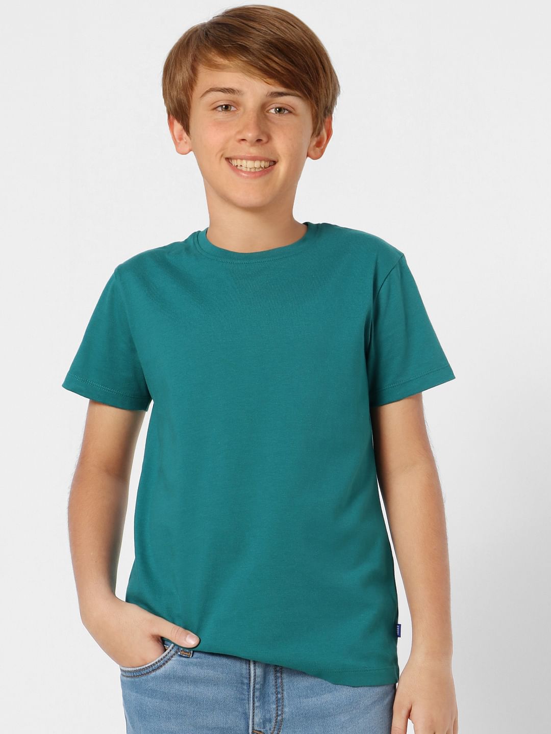 Boys Teal Crew Neck T-shirt