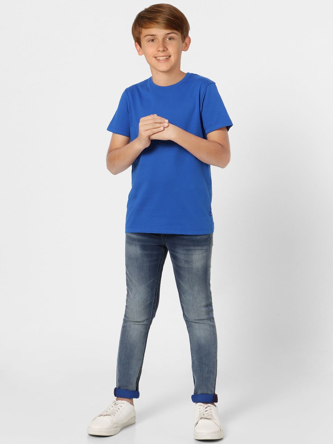 Boys Blue Crew Neck T-shirt - 4/5Y