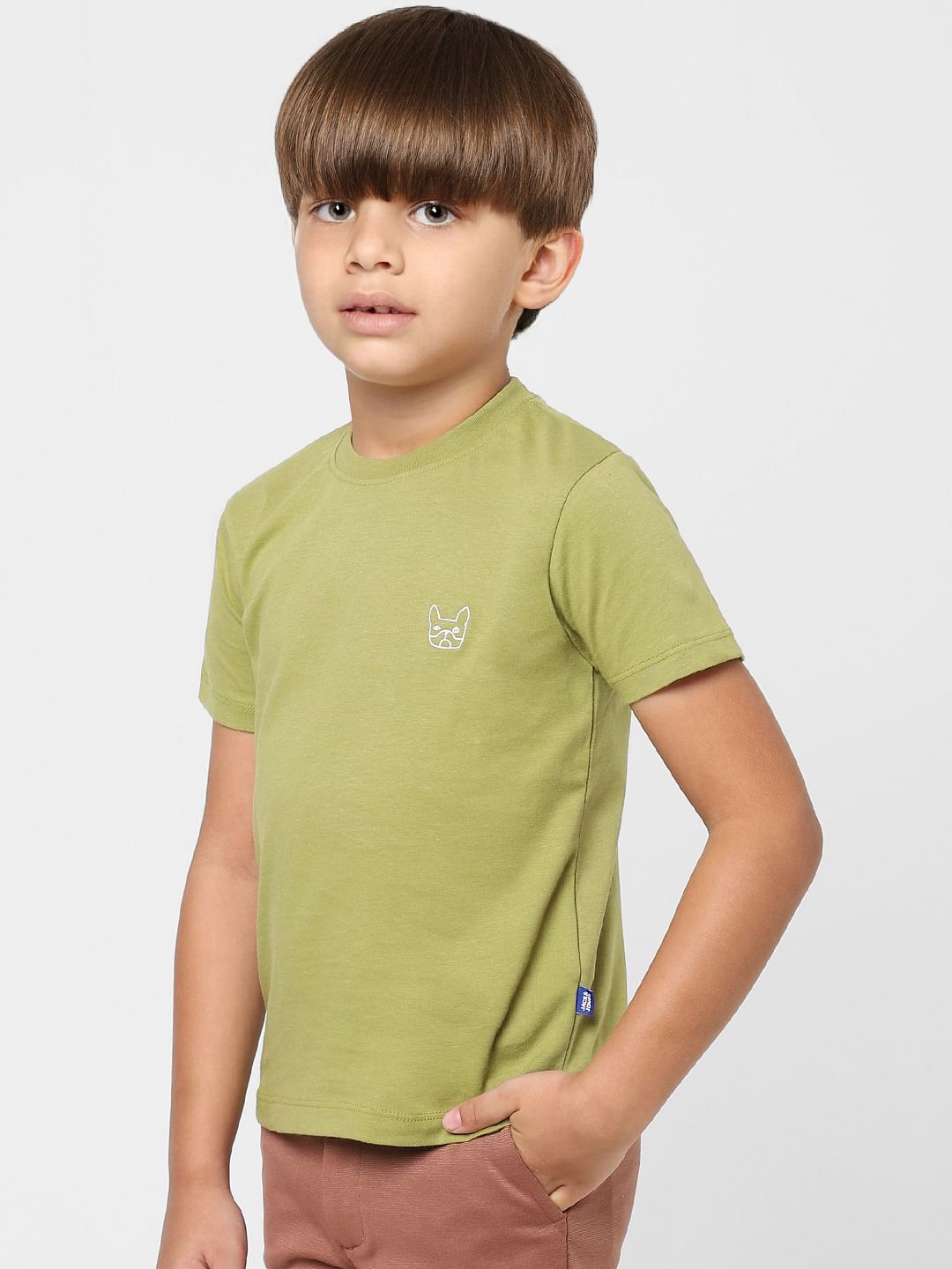 Boys Blue Logo Print Crew Neck T-shirt