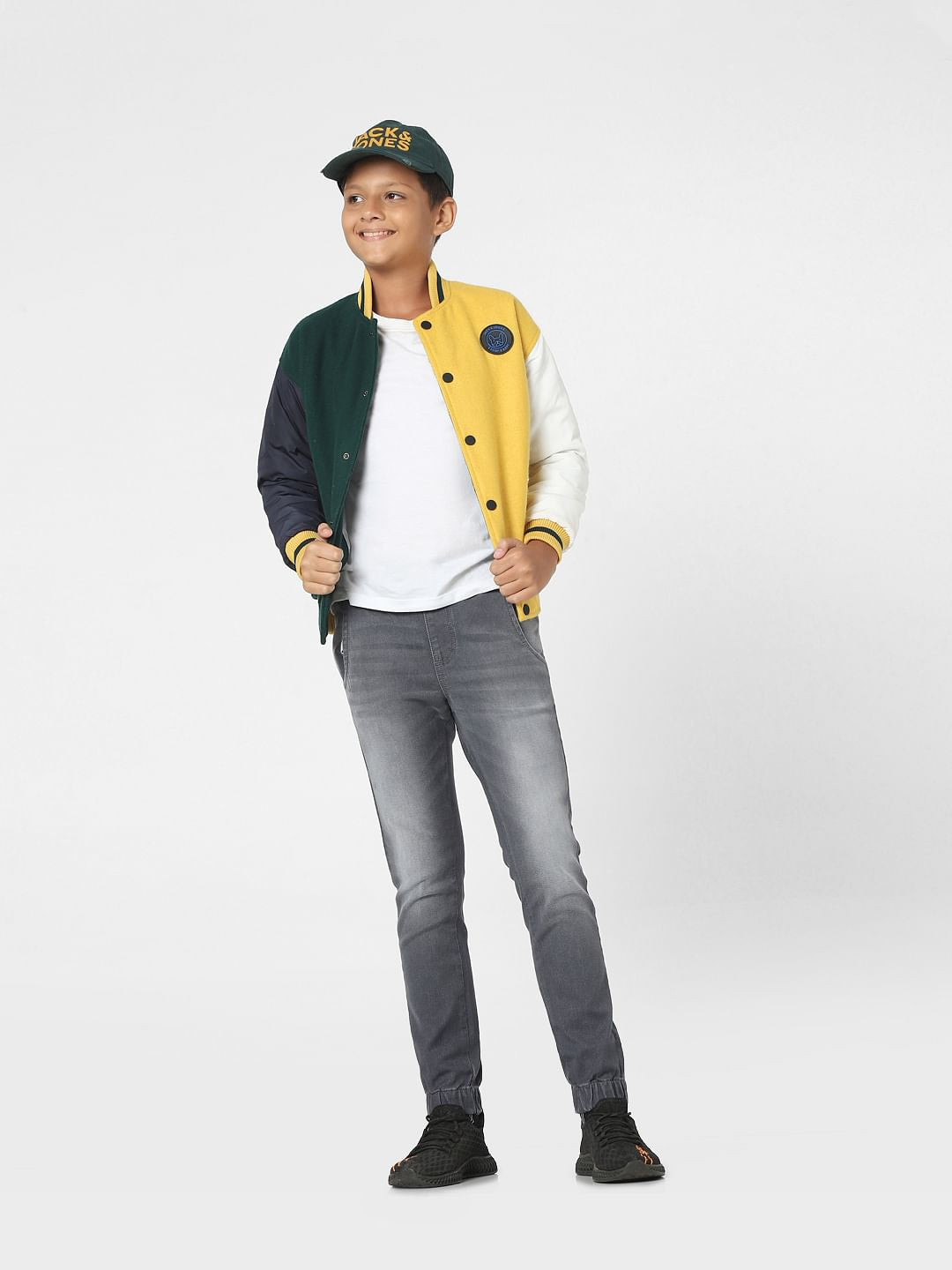 Grey Mid Rise Jogger Jeans - 4/5Y