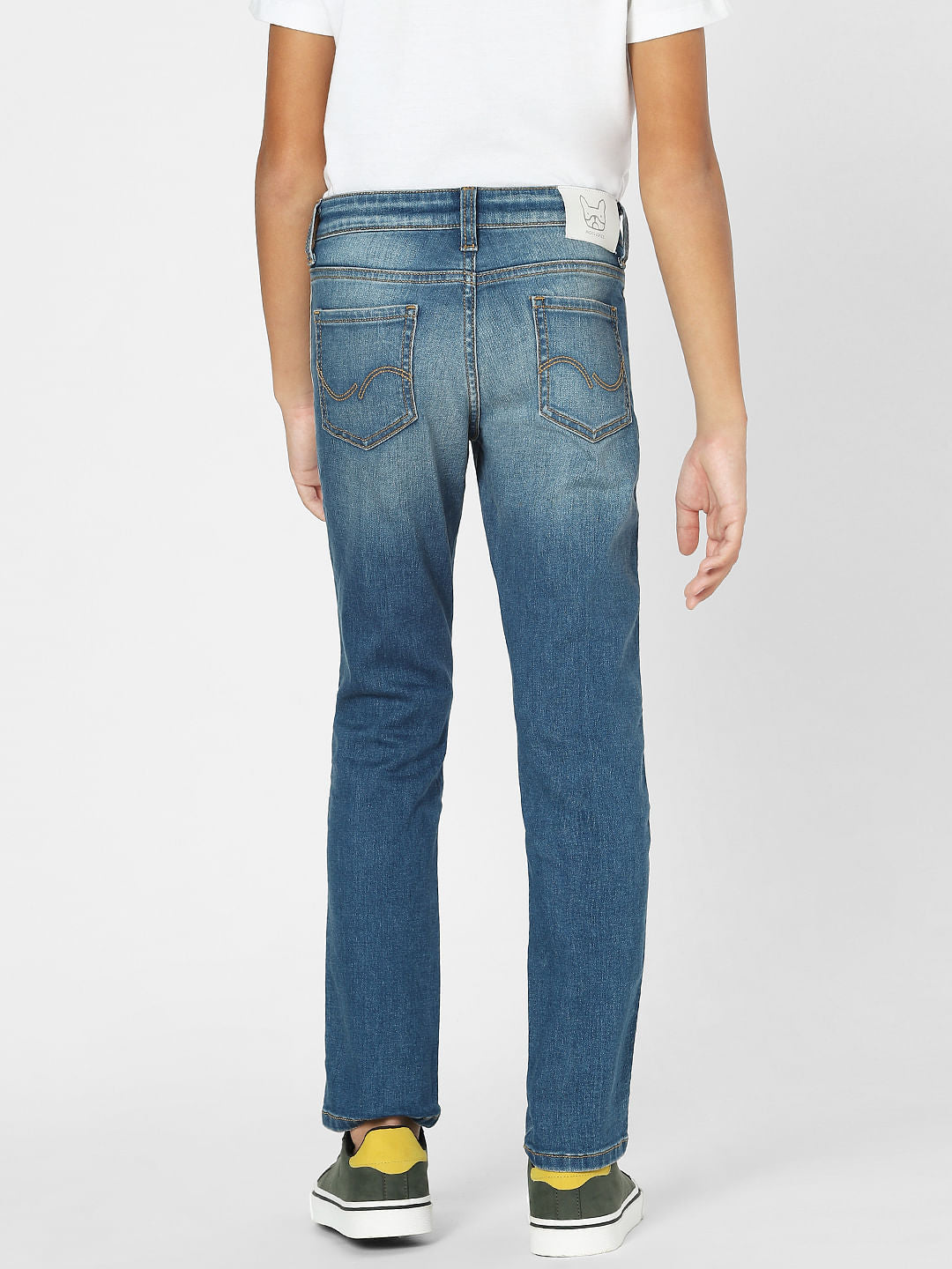 Boys Blue Mid Rise Tape Detail Regular Fit Jeans