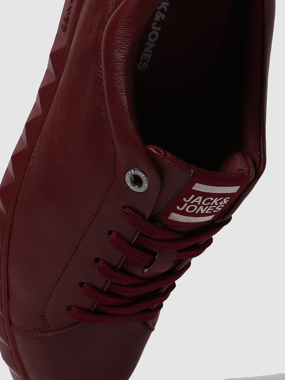 Maroon Leather Sneakers
