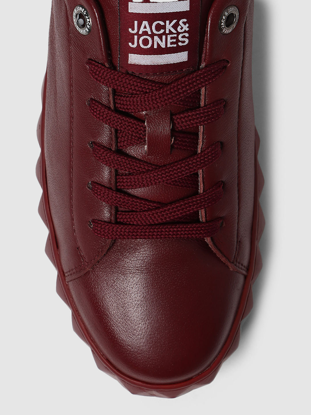 Maroon Leather Sneakers