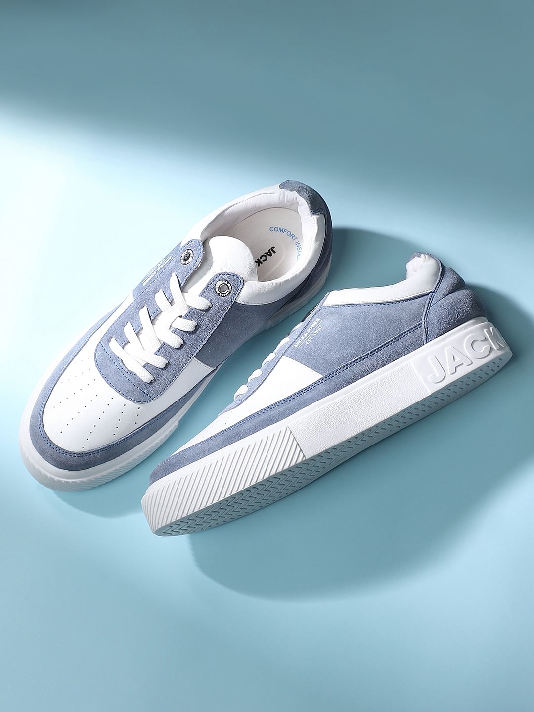 Blue Colourblocked Skater Sneakers - 6