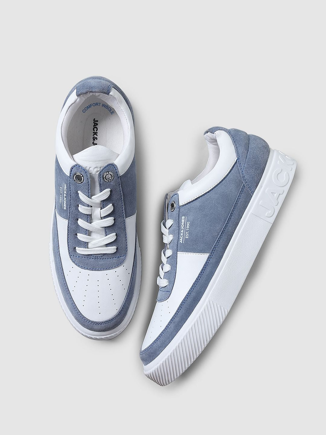 Blue Colourblocked Skater Sneakers