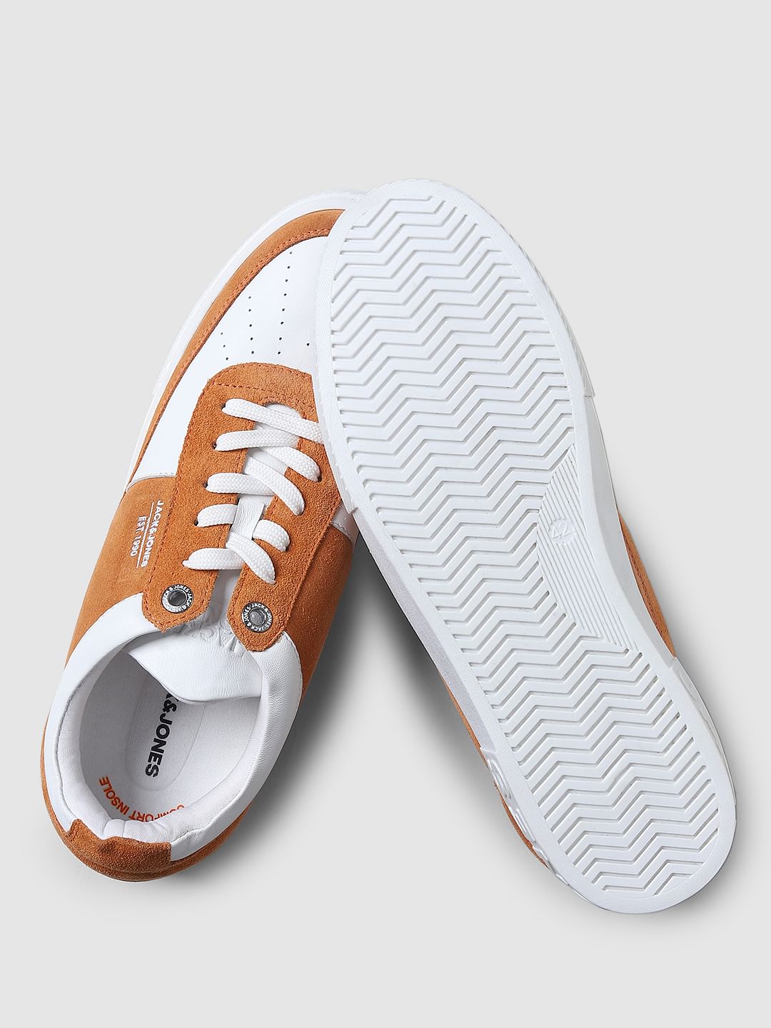Orange Colourblocked Skater Sneakers