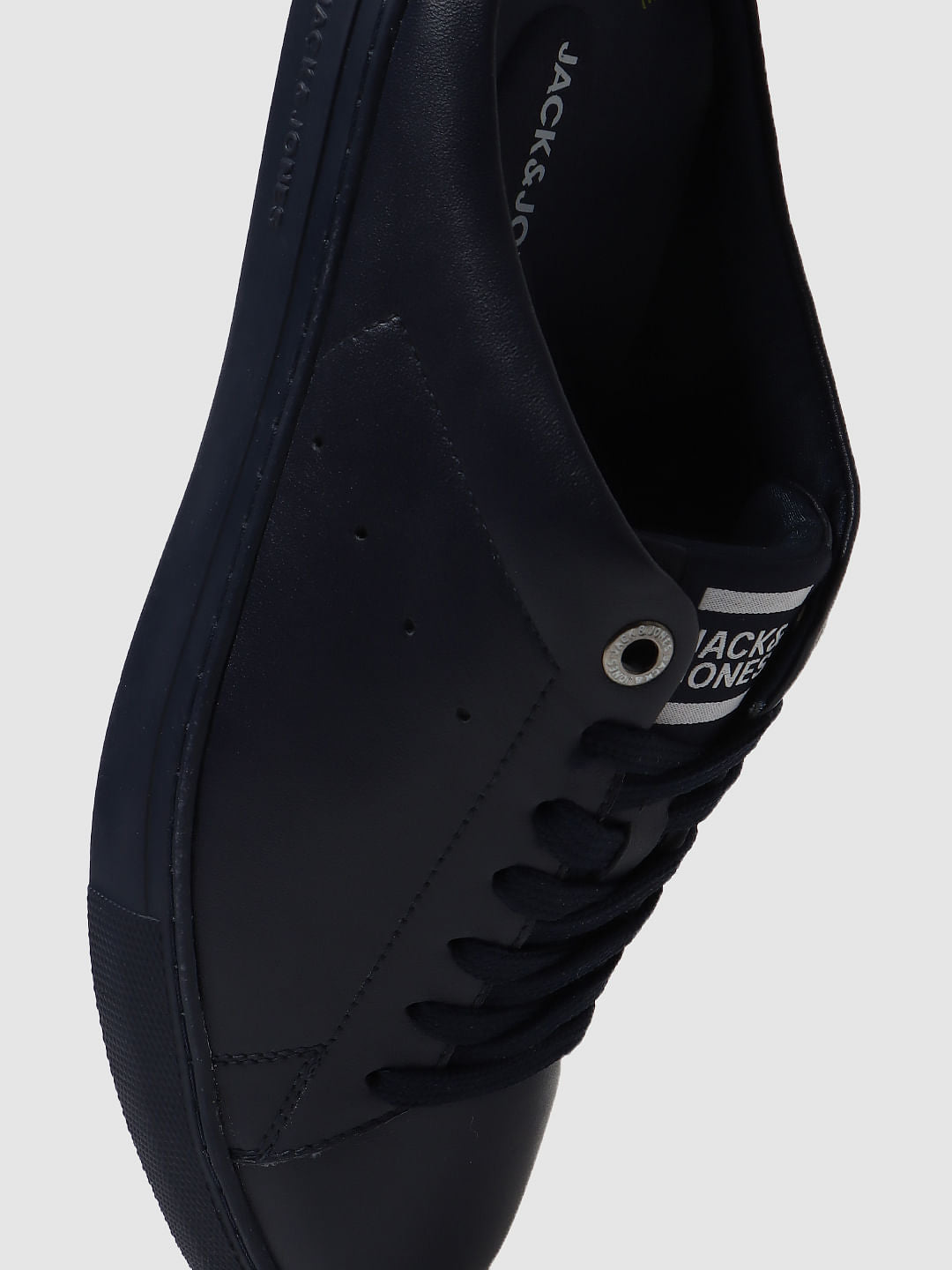 Navy Blue Lace Up Mules