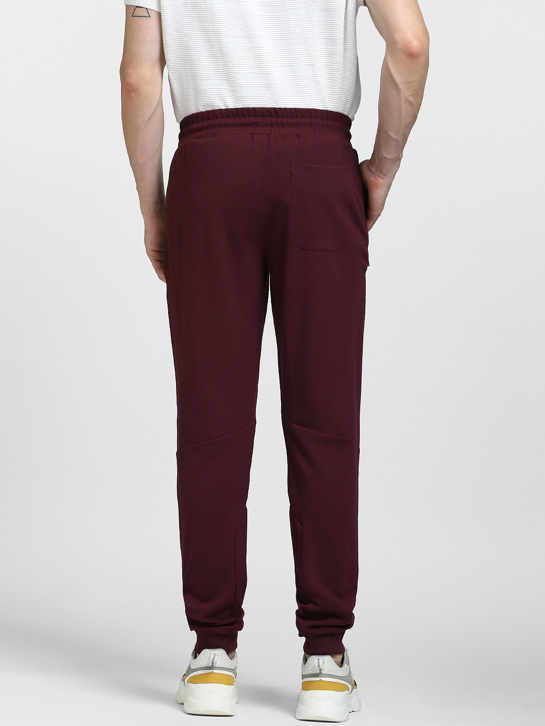 Burgundy Mid Rise Drawstring Sweatpants