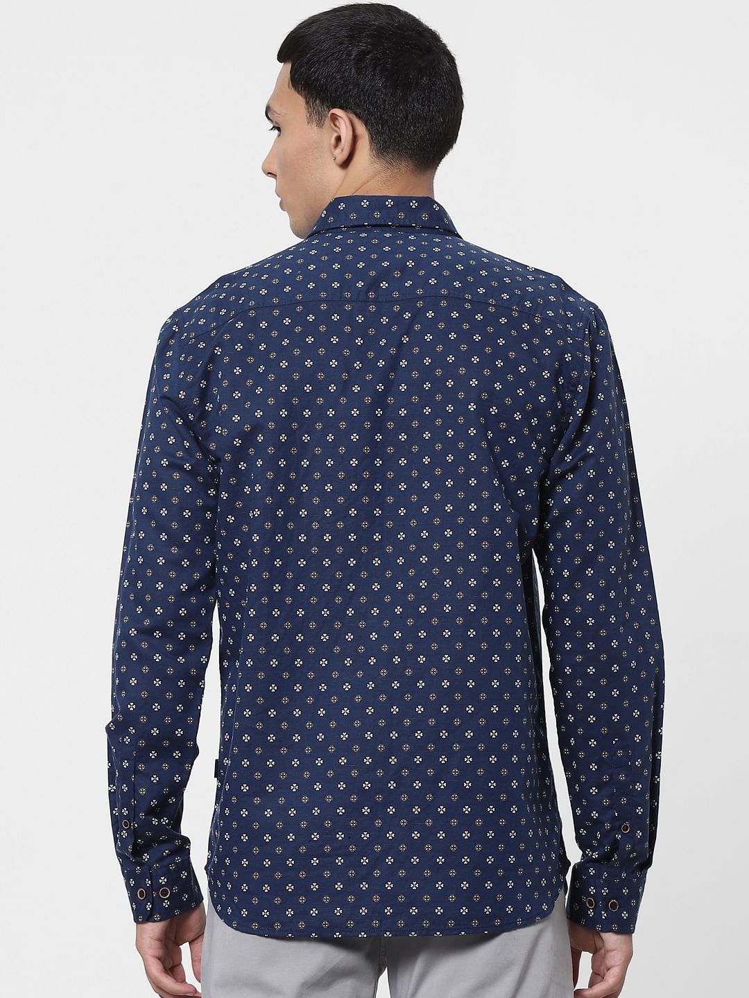 Blue Dobby Full Sleeves Shirt