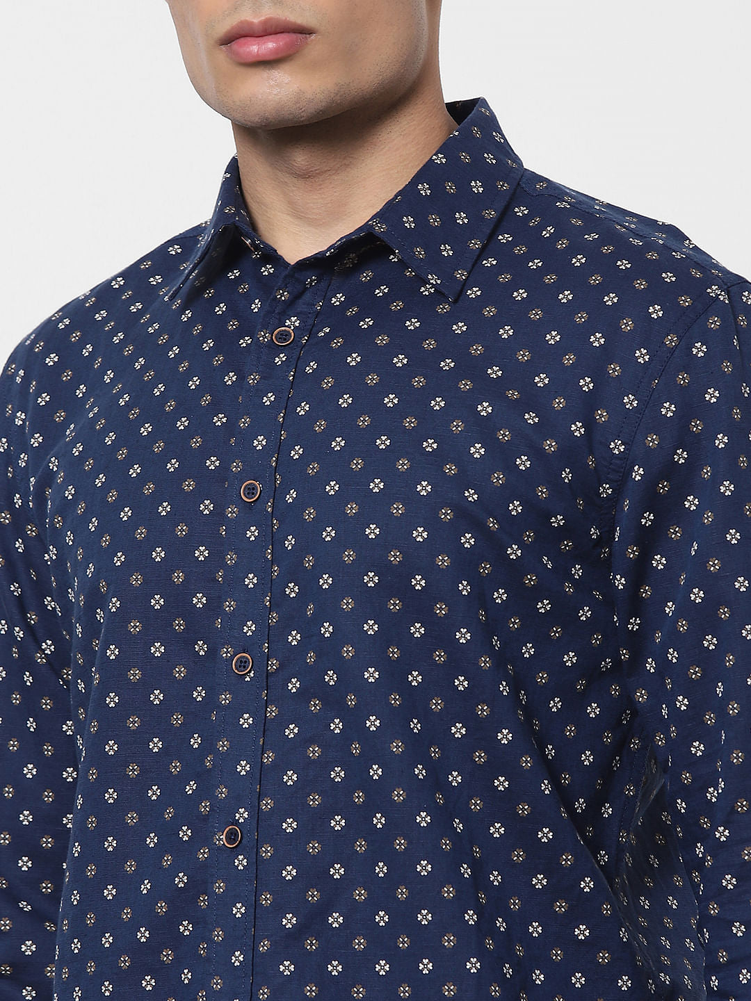 Blue Dobby Full Sleeves Shirt
