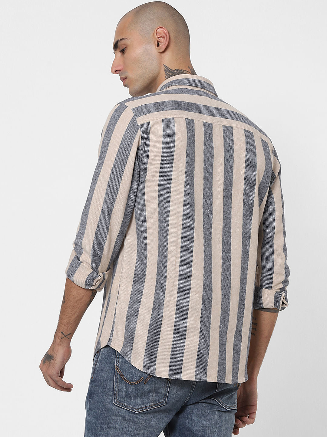 Beige Striped Shirt