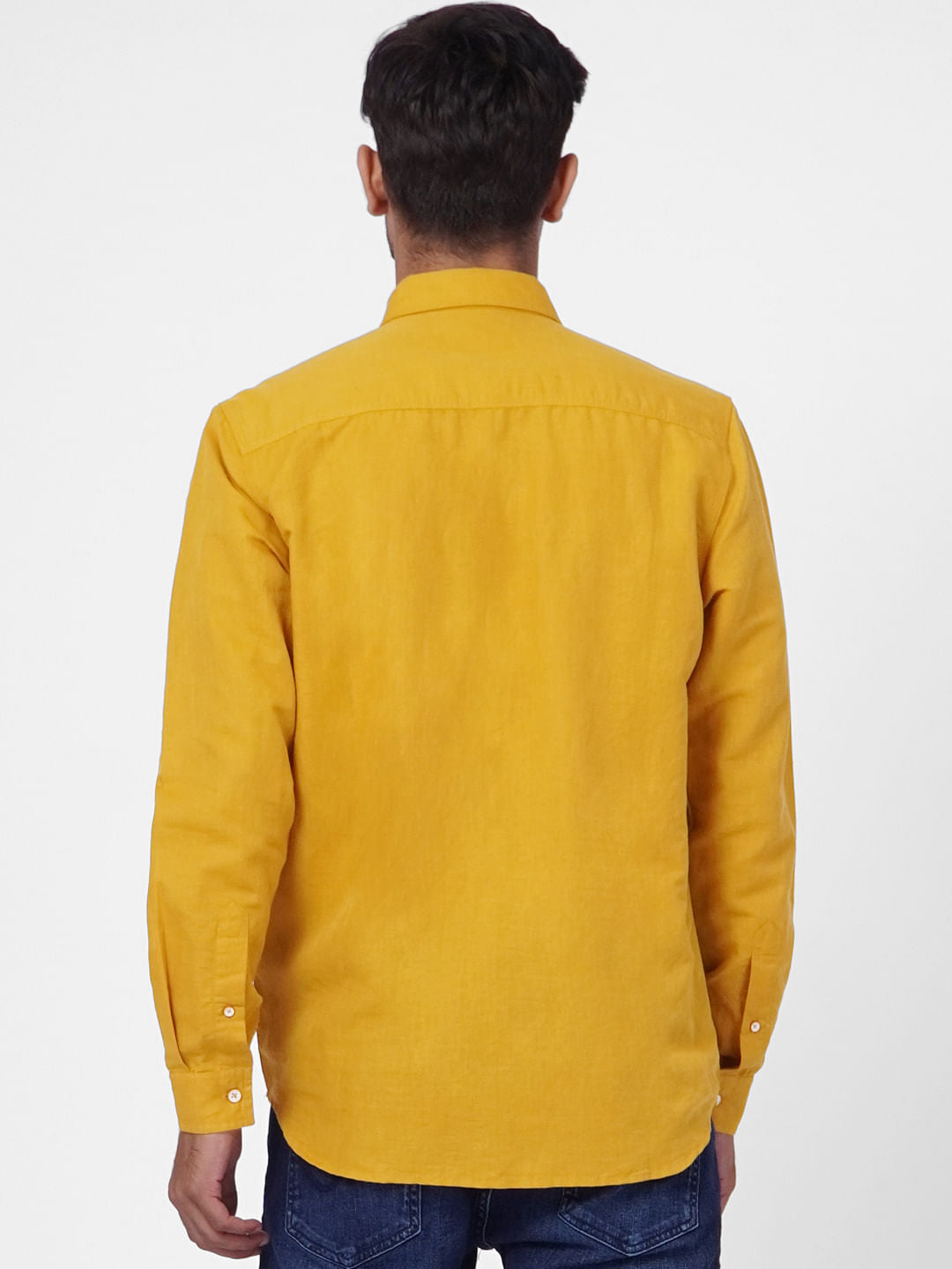 Mustard Linen Blend Shirt