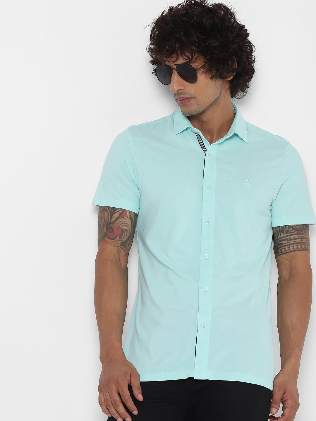 Green Half Sleeves Shirt - S