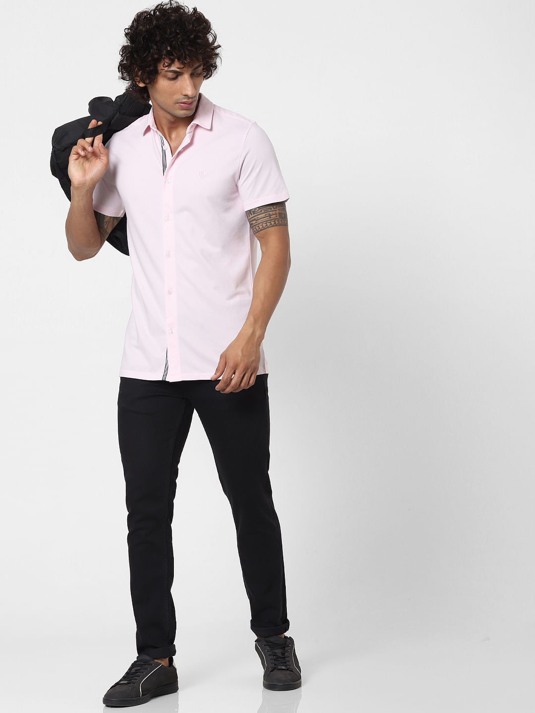 Pink Half Sleeves Shirt - S