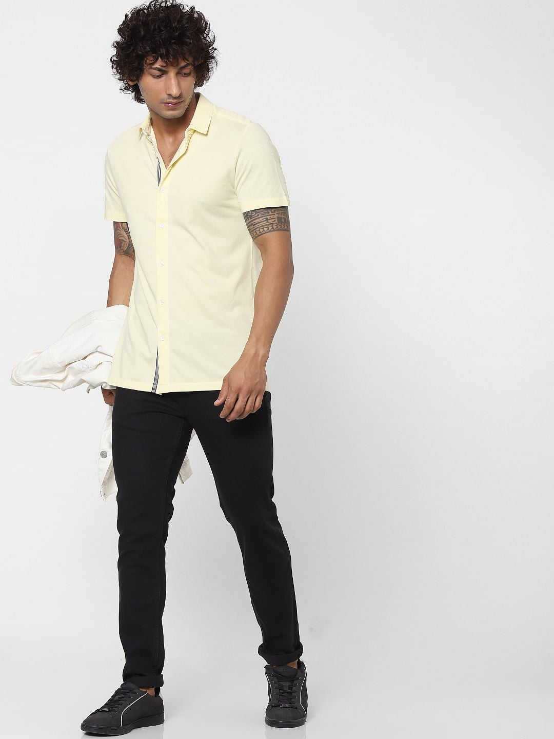 Yellow Half Sleeves Shirt - S