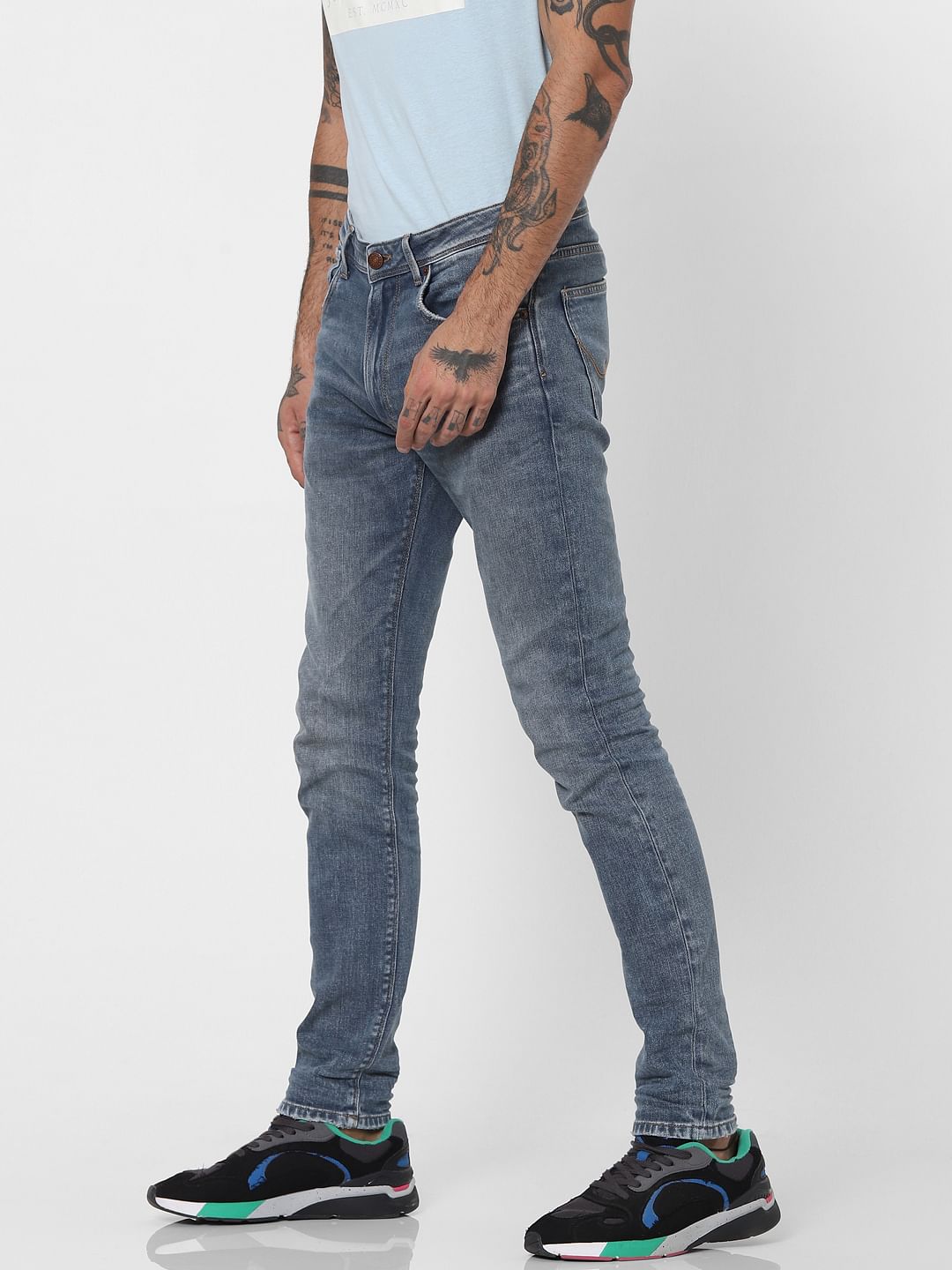 Blue Low Rise Washed Liam Skinny Jeans