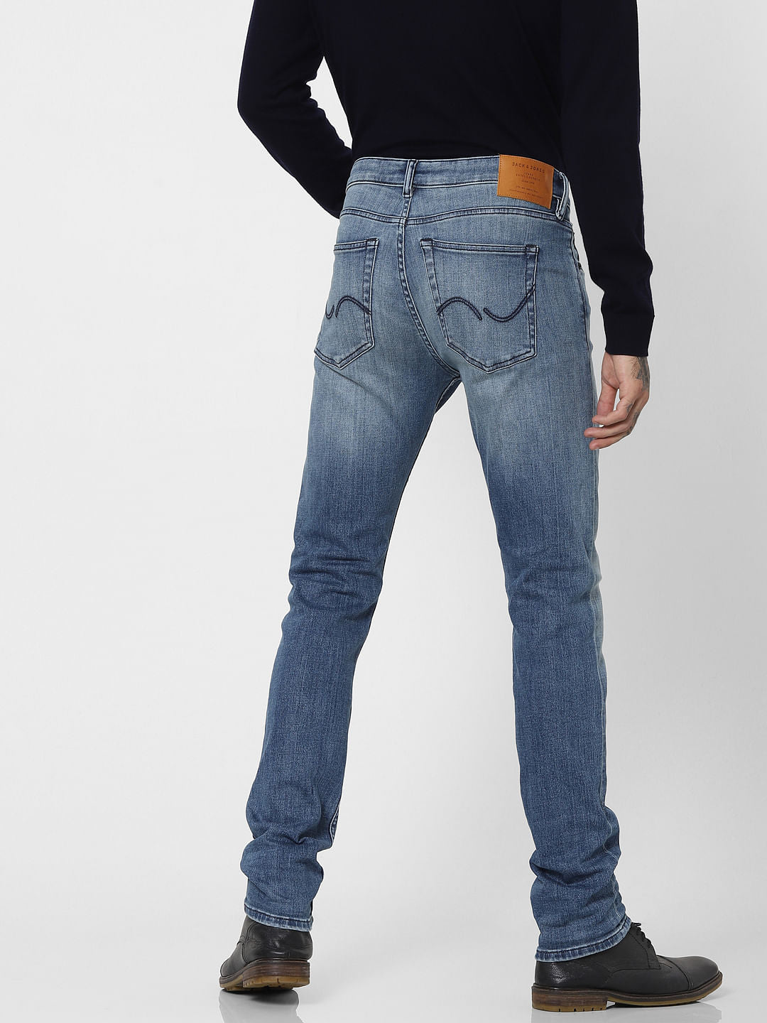 Blue Low Rise Washed Ben Skinny Jeans