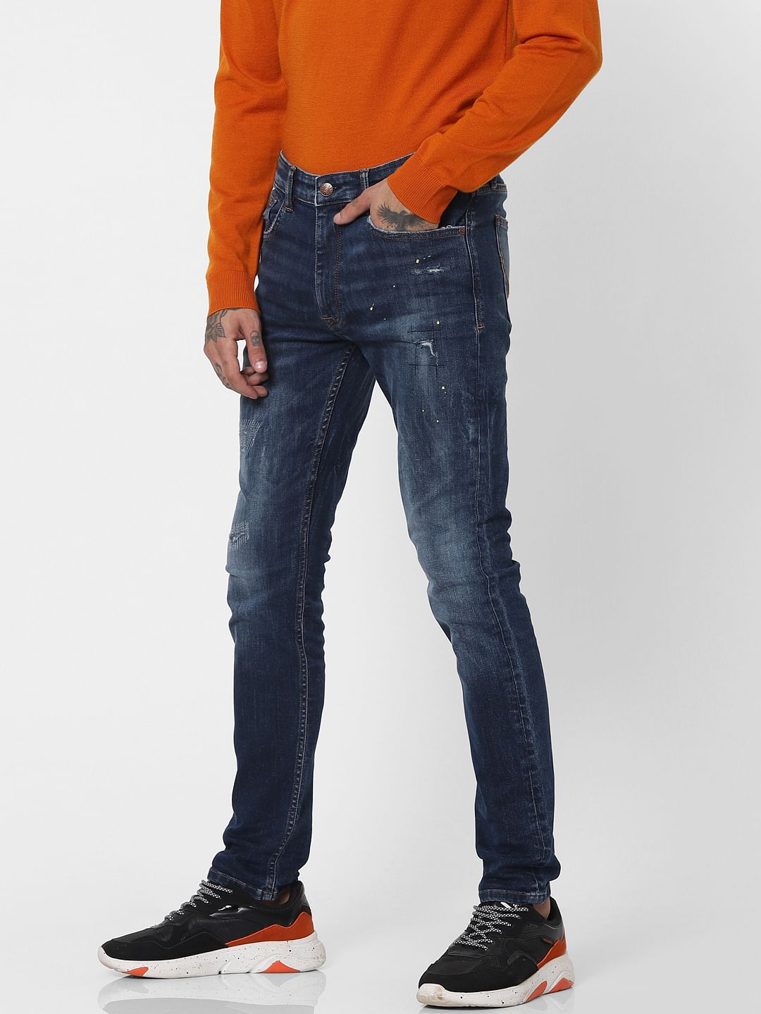 Blue Low Rise Washed Liam Skinny Jeans