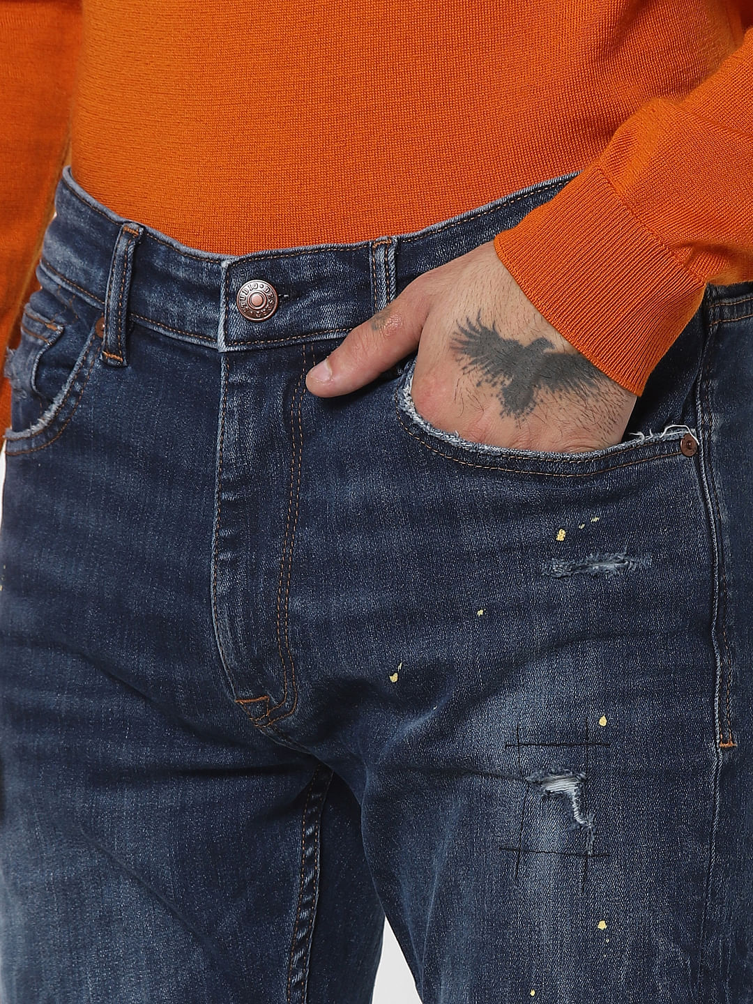 Blue Low Rise Washed Liam Skinny Jeans