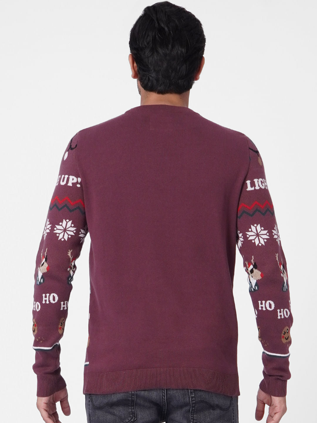 Maroon X-Mas Print Pullover