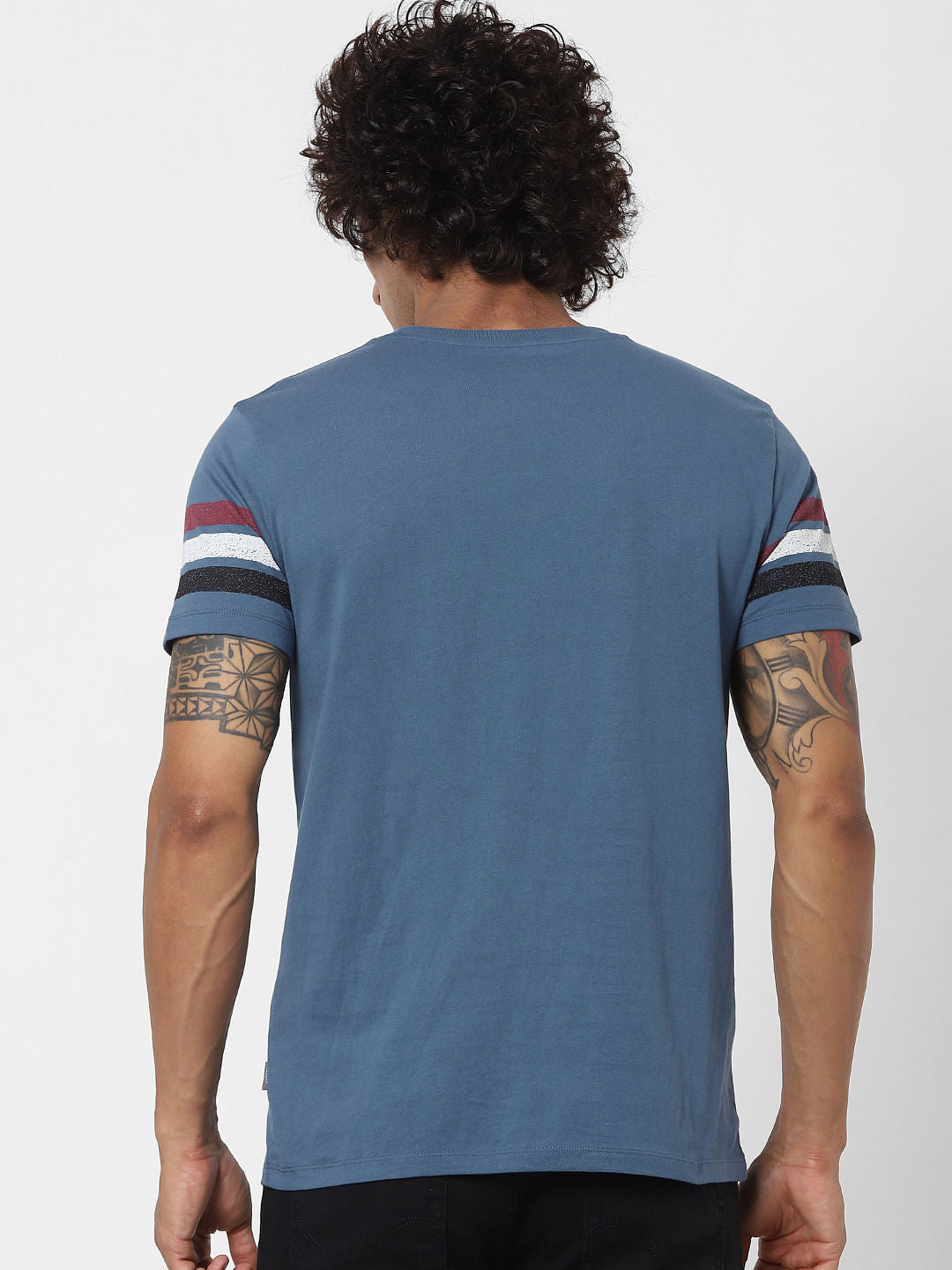 Blue Graphic Print Crew Neck T-shirt