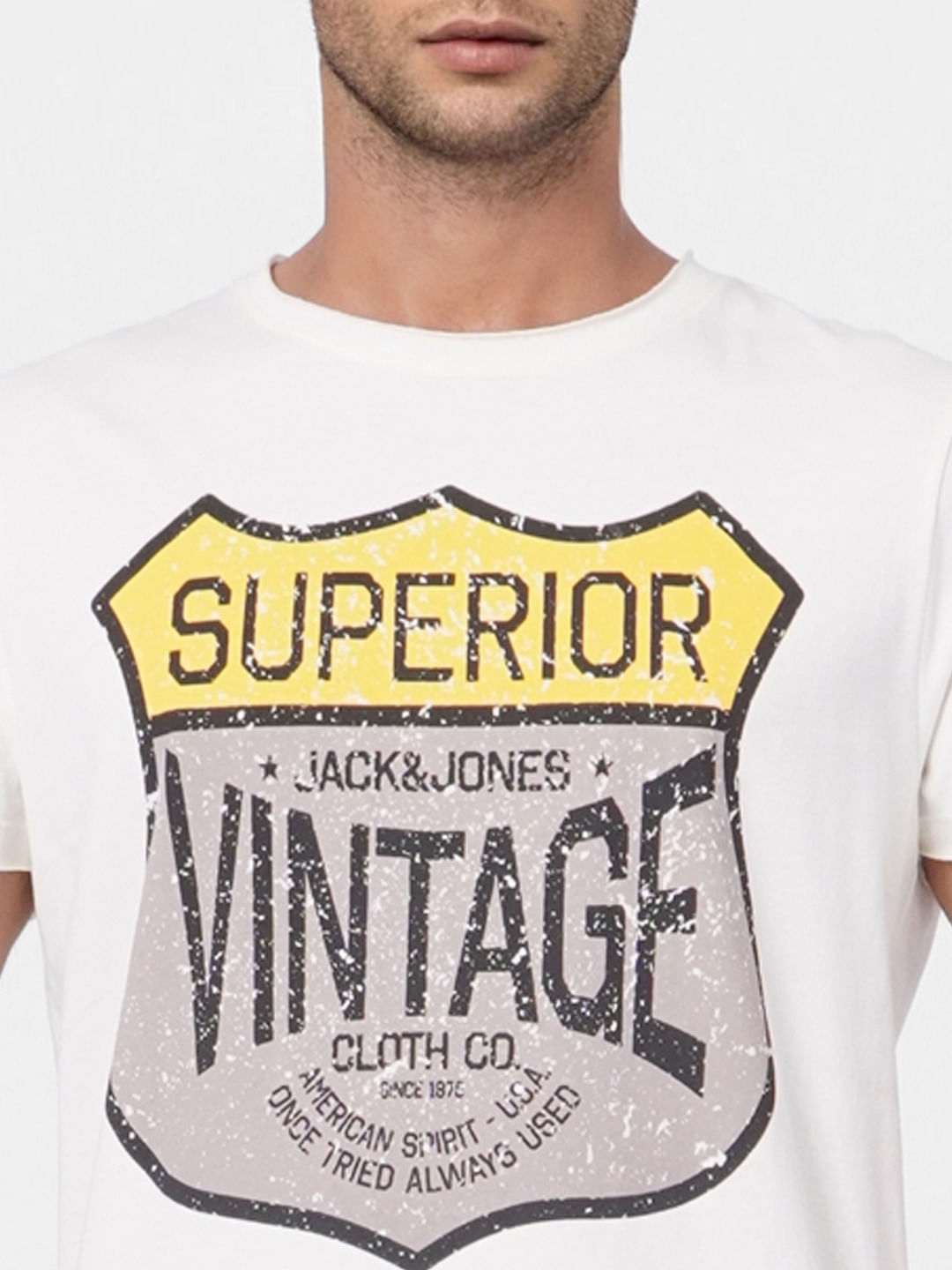 White Graphic Print Crew Neck T-shirt