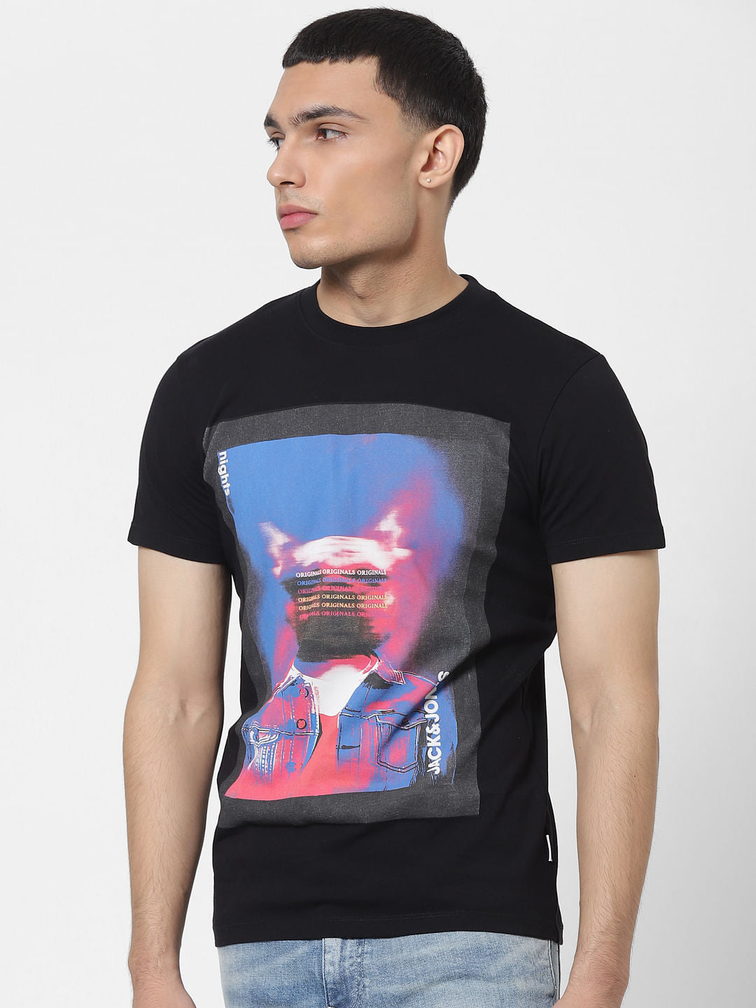 Black Graphic Print T-shirt