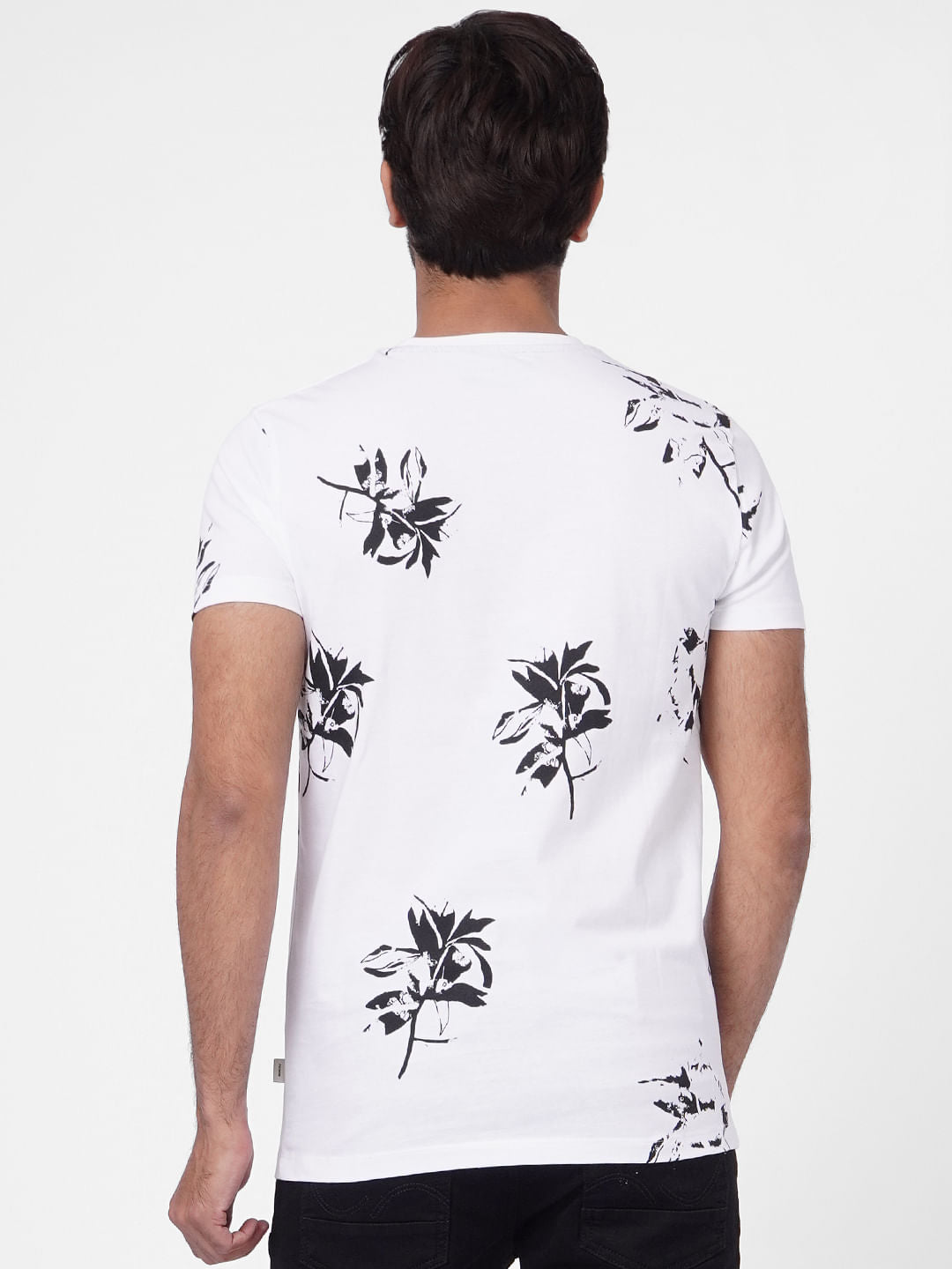 White Printed Crew Neck T-shirt