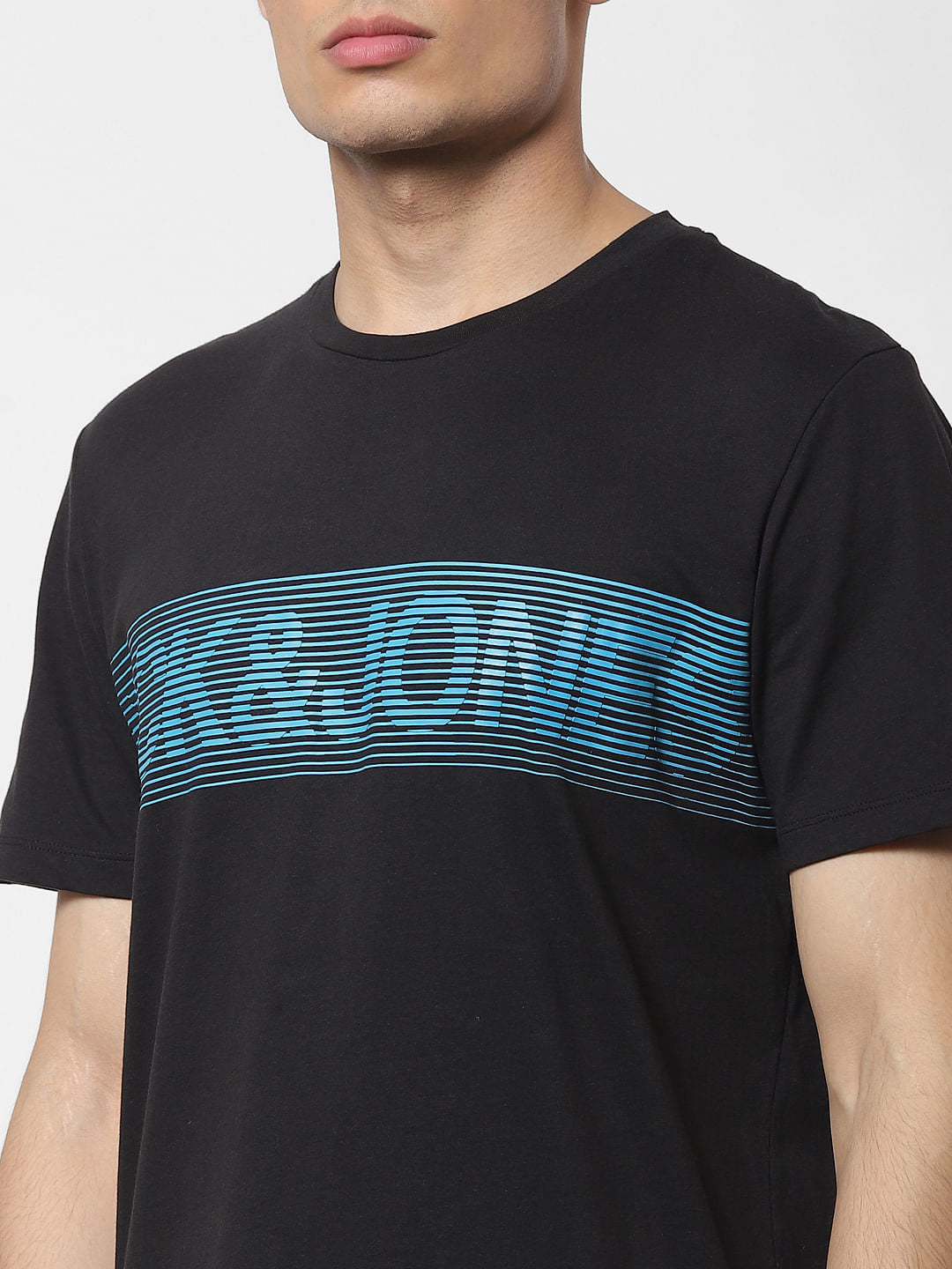 Black Logo Print Crew Neck T-shirt