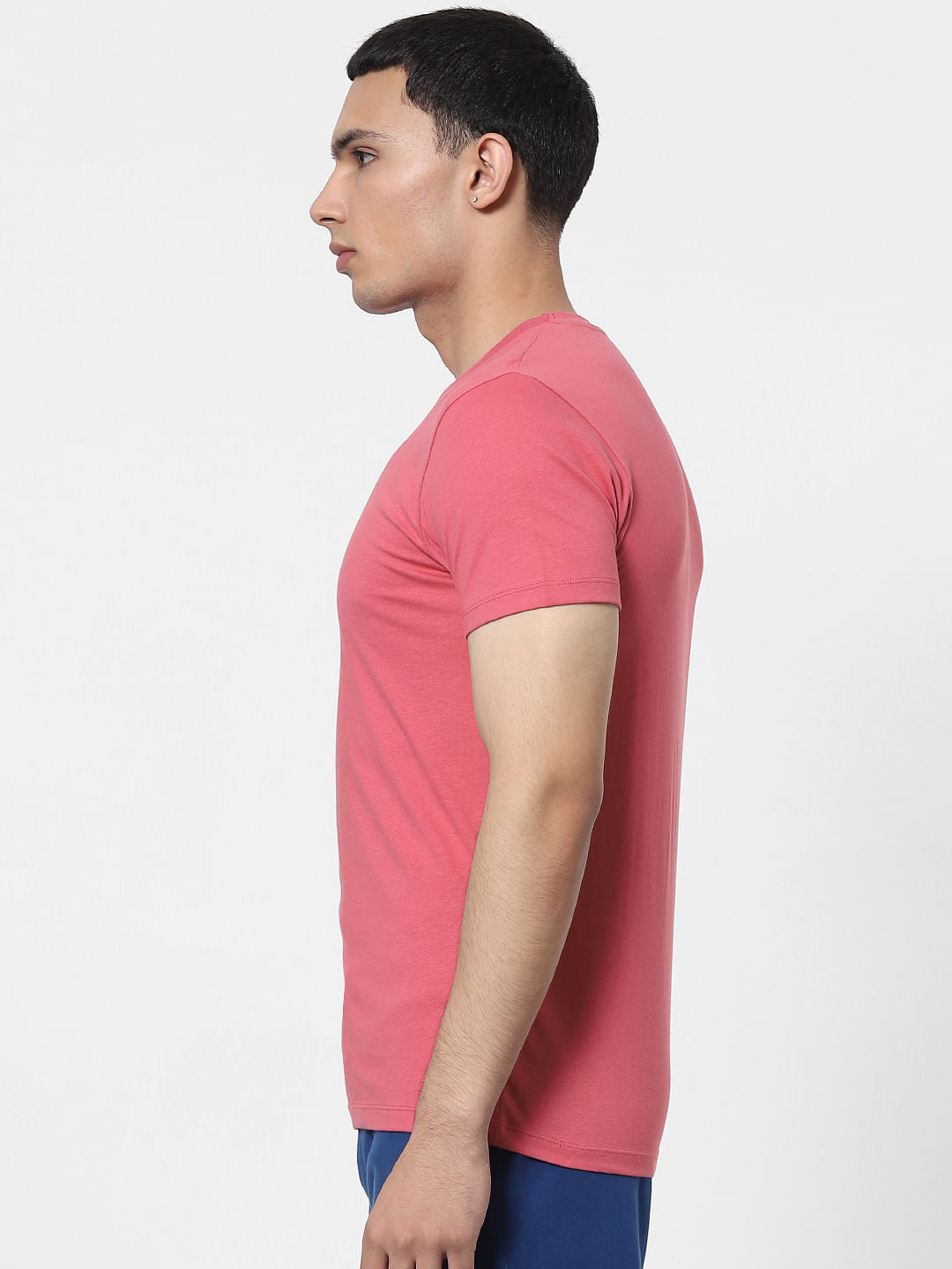 Red Slogan Print Crew Neck T-shirt