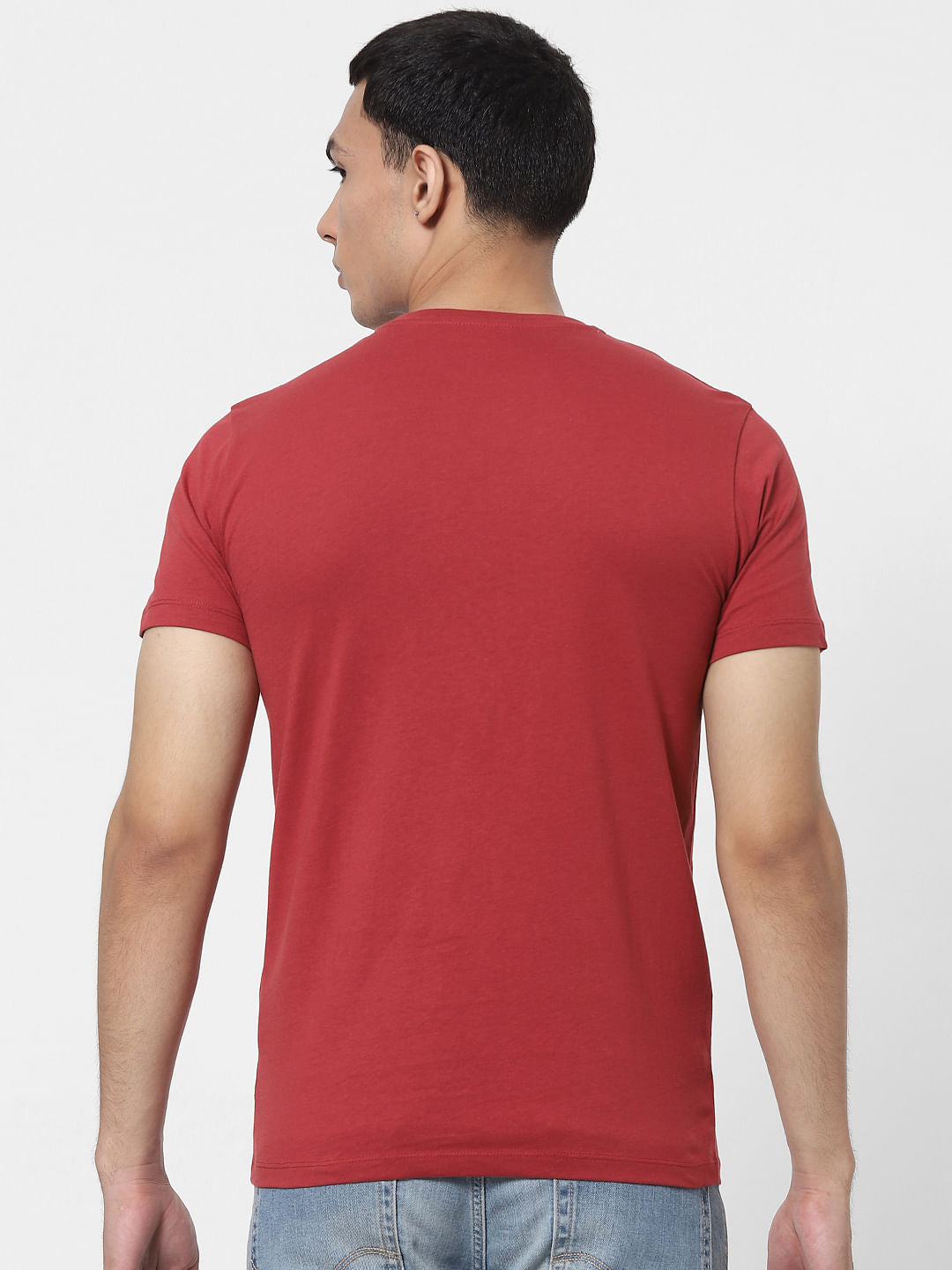 Red Logo Print Crew Neck T-shirt