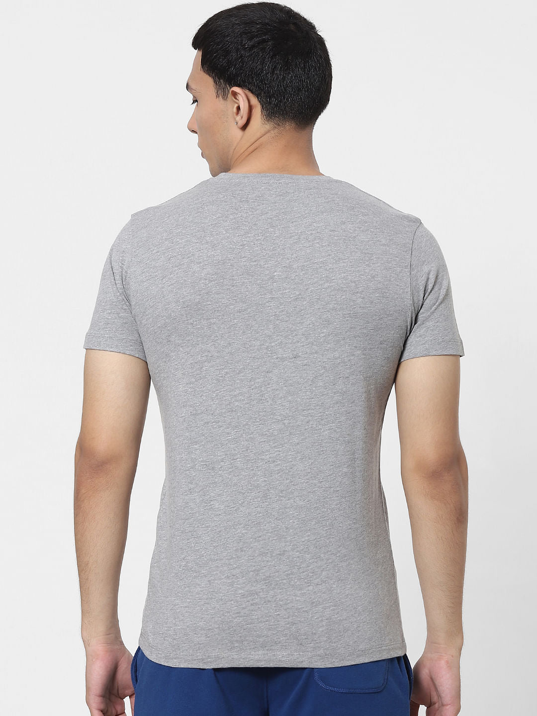 Grey Graphic Print Crew Neck T-shirt