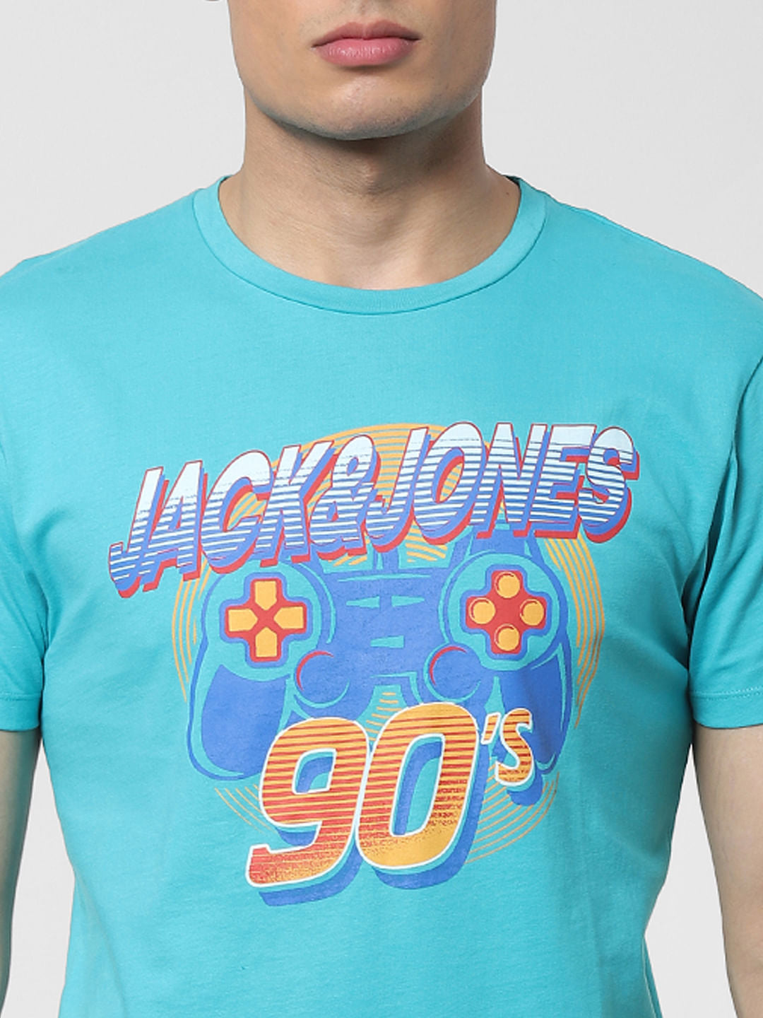 Blue Graphic Print Crew Neck T-shirt