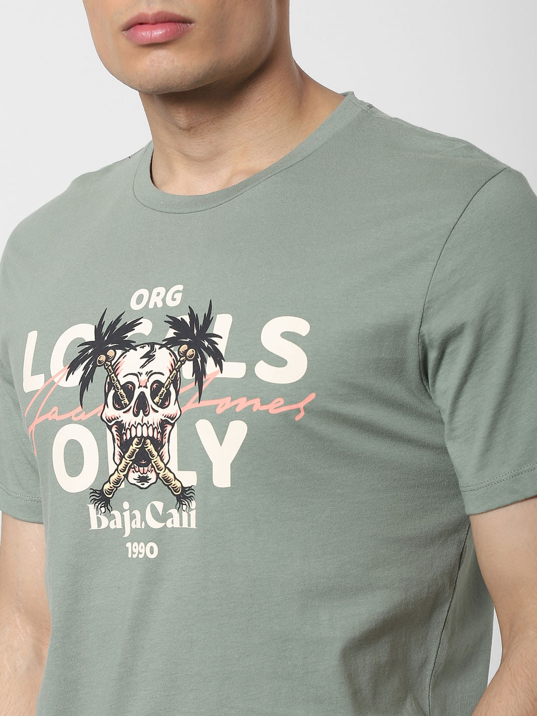 Green Graphic Print Crew Neck T-shirt