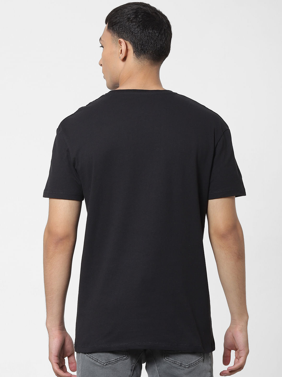 Black Logo Print Crew Neck T-shirt