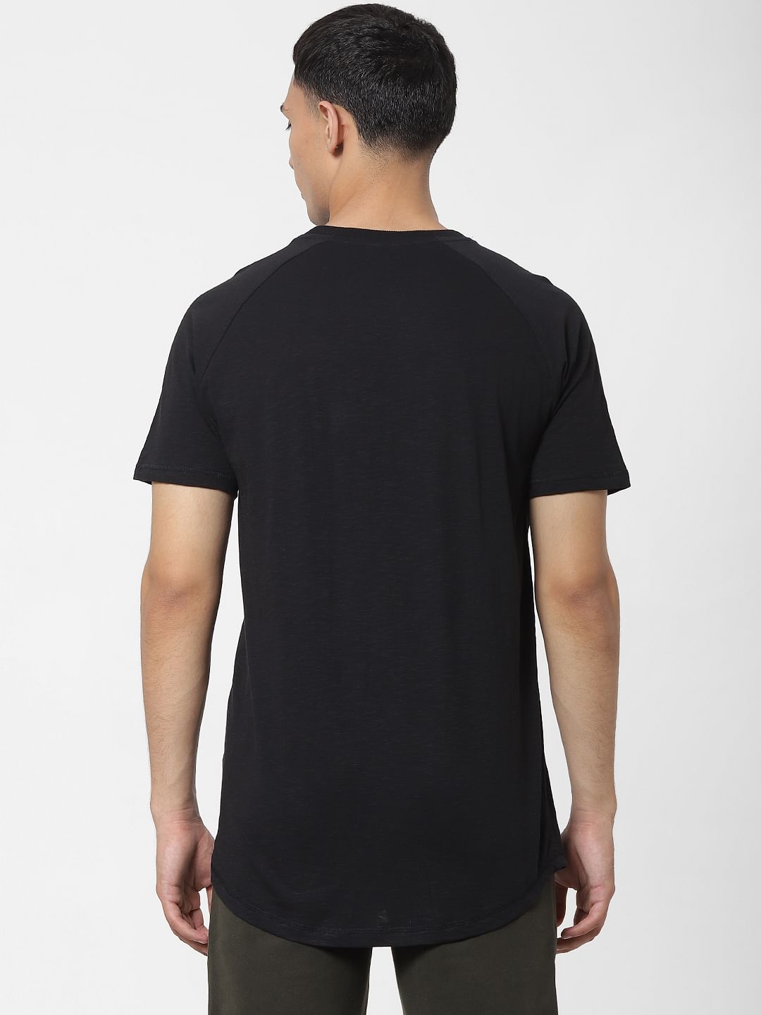 Black Graphic Print Crew Neck T-shirt