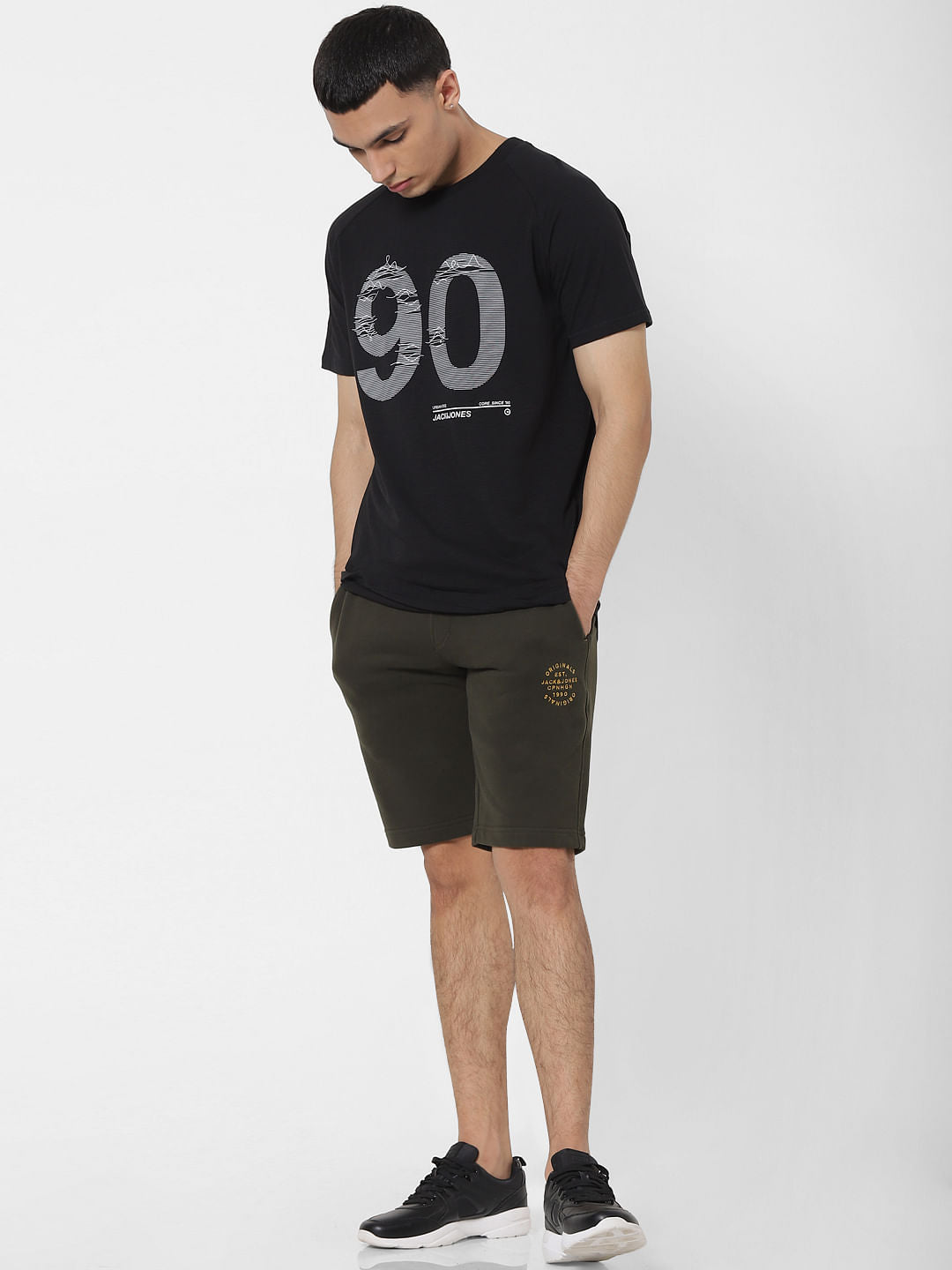 Black Graphic Print Crew Neck T-shirt