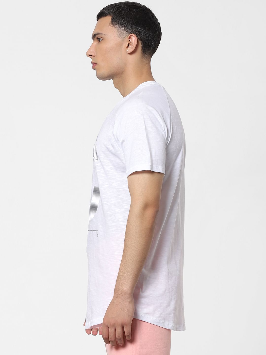 White Graphic Print Crew Neck T-shirt