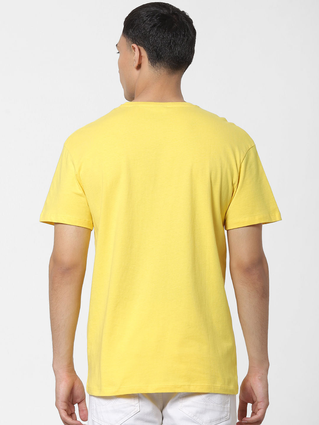 Yellow Graphic Print Crew Neck T-shirt