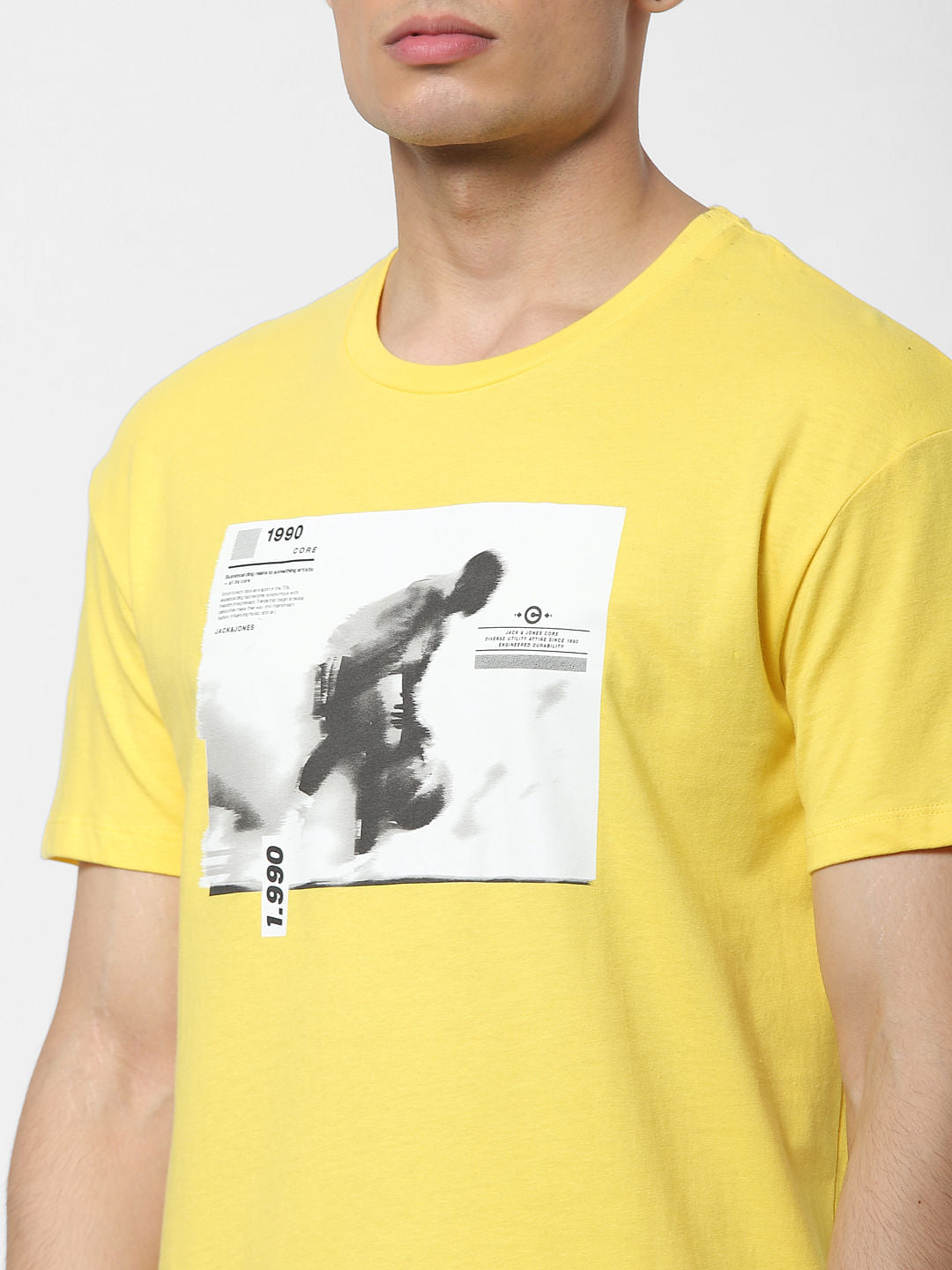 Yellow Graphic Print Crew Neck T-shirt