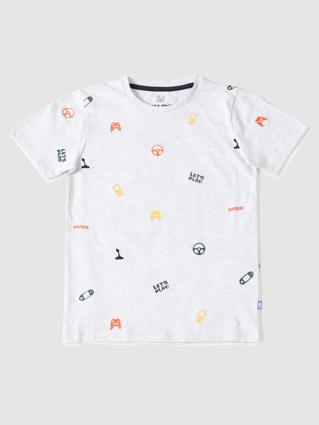 Boys White Graphic Print Crew Neck T-shirt - 4/5Y