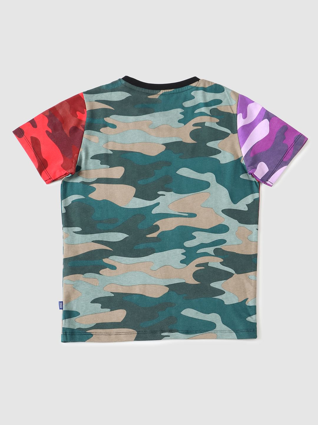 Boys Multi-coloured Camo Crew Neck T-shirt